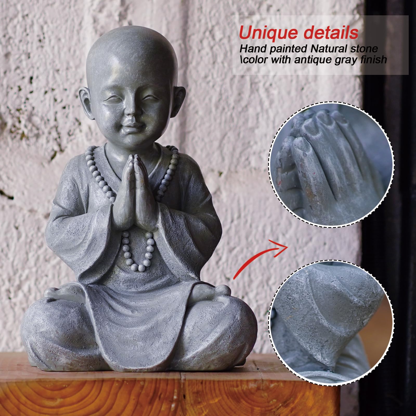 Amazon.co.jp: 瞑想 赤ちゃん 僧侶 仏陀像 置物 禅庭 僧侶 彫刻 自宅