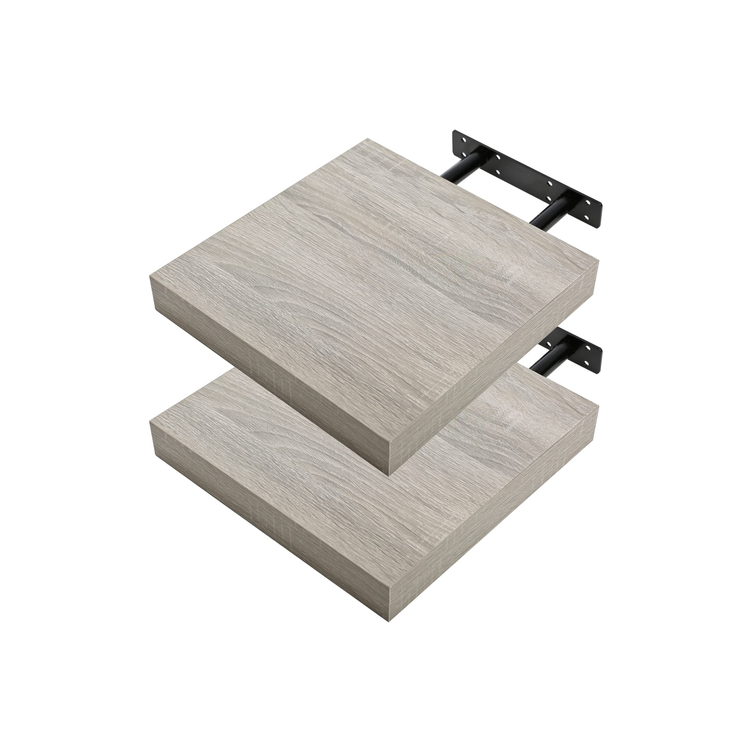 Etrexonline Estante de Pared 25x25x4cm Color Wengue, Balda Flotante Pared de Madera Fijación Invisible, Estantes de Almacenamiento Decorativos, Ideal para Salón, Habitación, Pasillo, etc.. — view 28