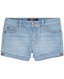 Girls Cuffed Jean Shorts, Stretch Denim with 5 Pockets, Mid to High Rise Waist