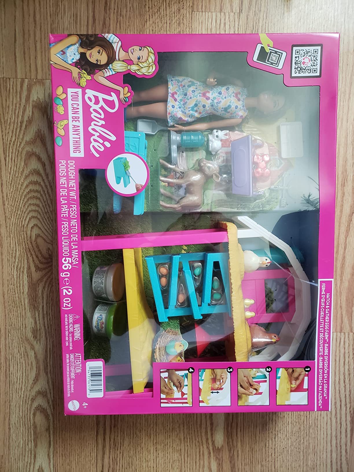 7/mo Finance Barbie Doll and Playset with Coop, Animals, Dough