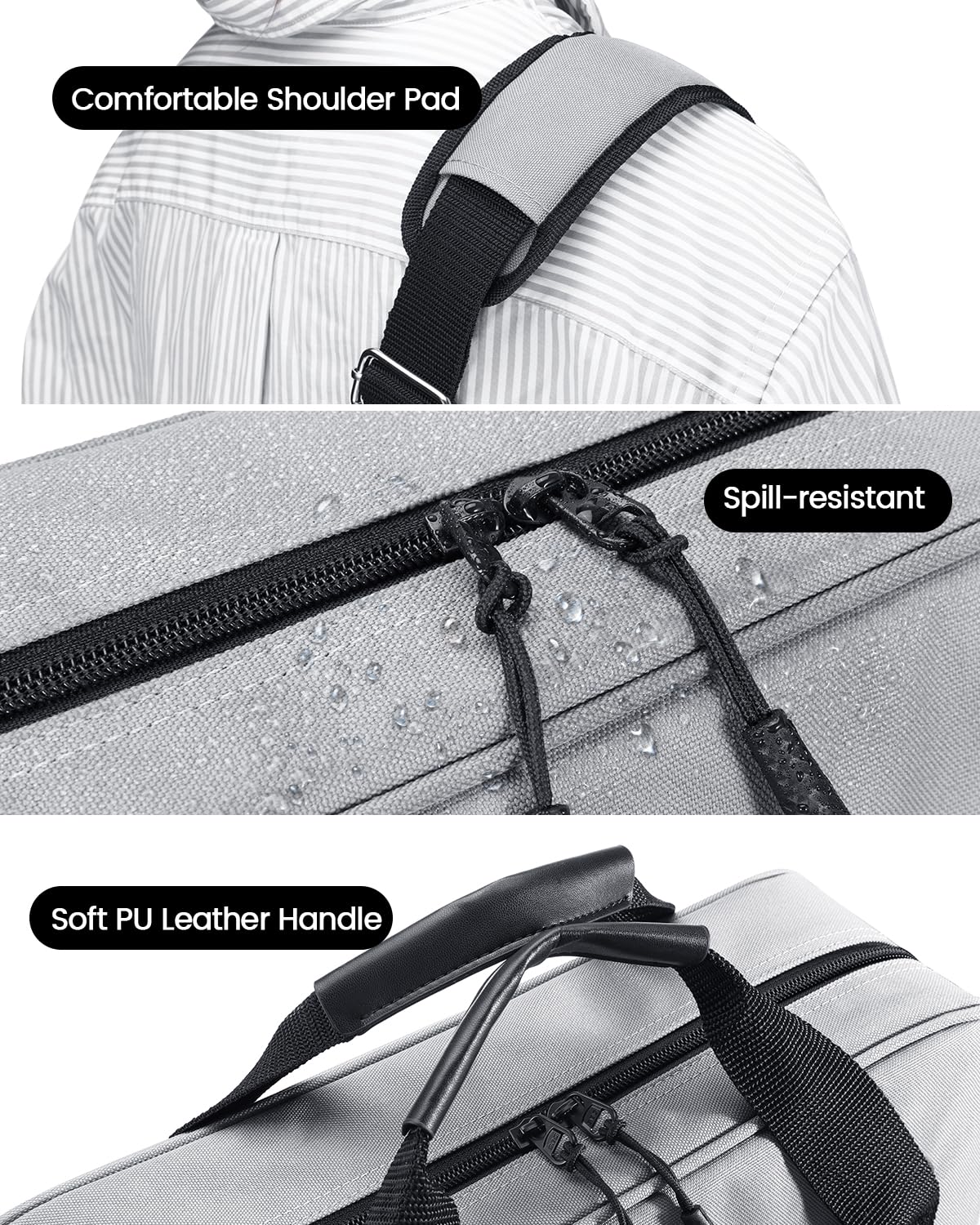 Carpeta con cremallera de 3 anillos de 3 pulgadas con correa para el hombro, asa y múltiples bolsillos, carpeta de 3 pulgadas con cremallera para niñas y niños, compatible con MacBook/tablet de