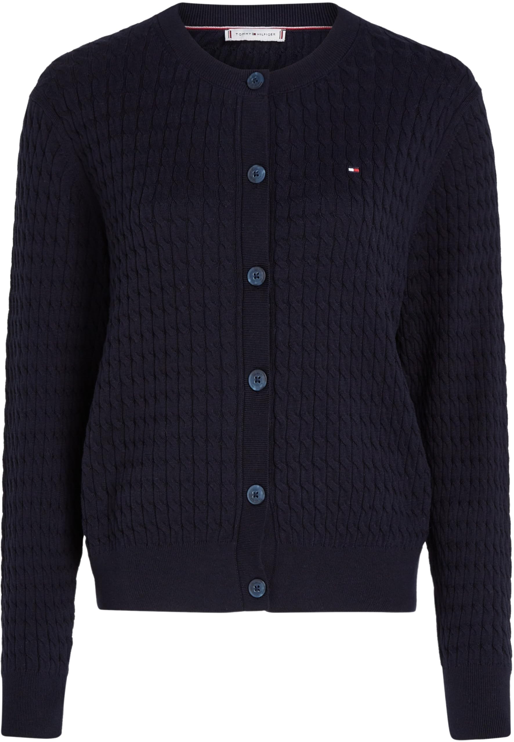 Tommy Hilfiger Donna Giacca in Maglia Cardigan Motivo a Trecce