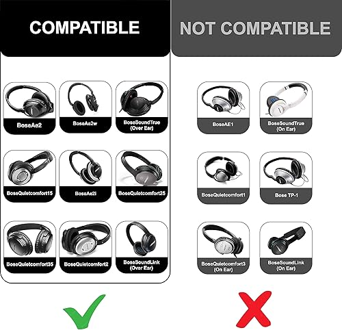 Miniatura 3 de Bose - Almohadillas de repuesto para auriculares Bose Quiet Comfort 35, almohadillas de repuesto suaves para Bose - QC 35, QC25, QC15, QC2, Ae2,