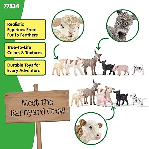 Vista 10 de Schleich Farm World, juguetes realistas de animales de granja para niños y niñas, figura de juguete de potro de burro bebé, a partir de 3 años