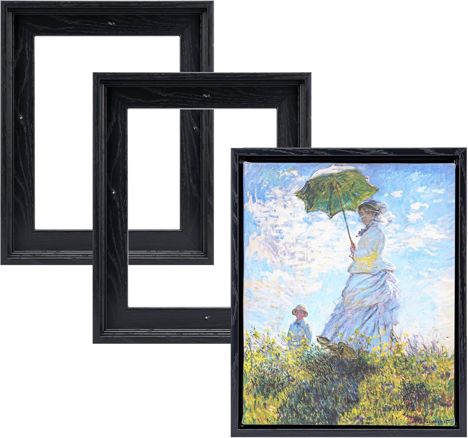 HUACANVAS 3Pack Canvas Floater Frames, Canvas Floating Frame 3/4" Depth, Floater