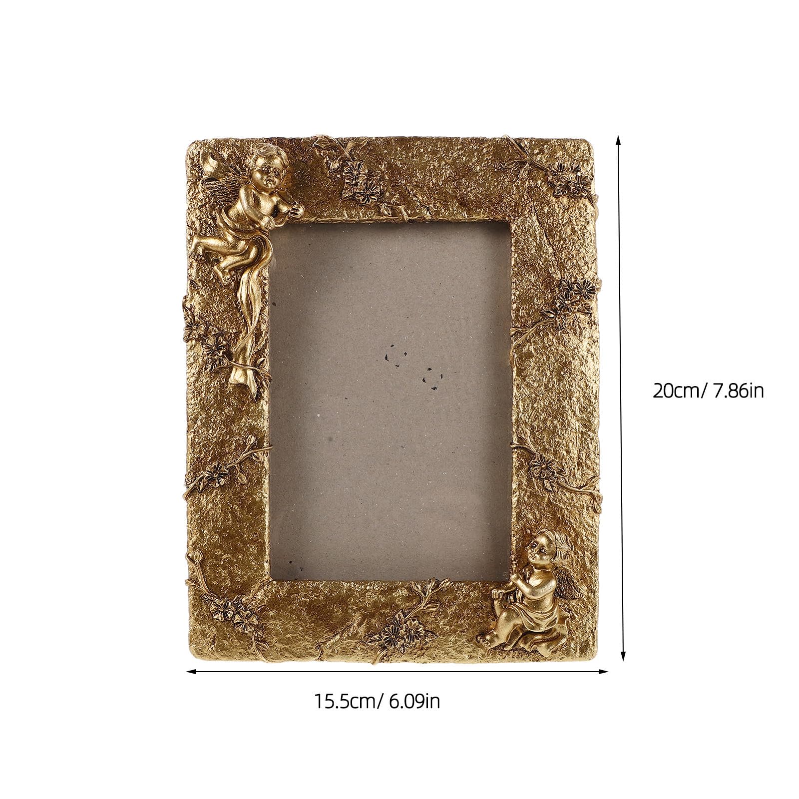 EXCEART Marco de Fotos Vintage Dorado de Resina para Pared, Rectangular
