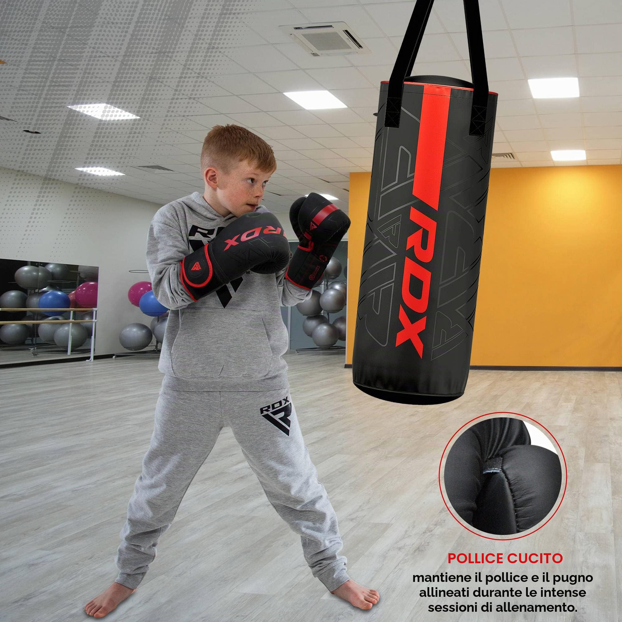 RDX Gioventù Sacco da Boxe 2ft,Riempito Junior KARA Pelle di Maya Sacchi Pugilato per Muay Thai, Sparring, Kickboxing Allenamento, Arti Marziali, MMA
