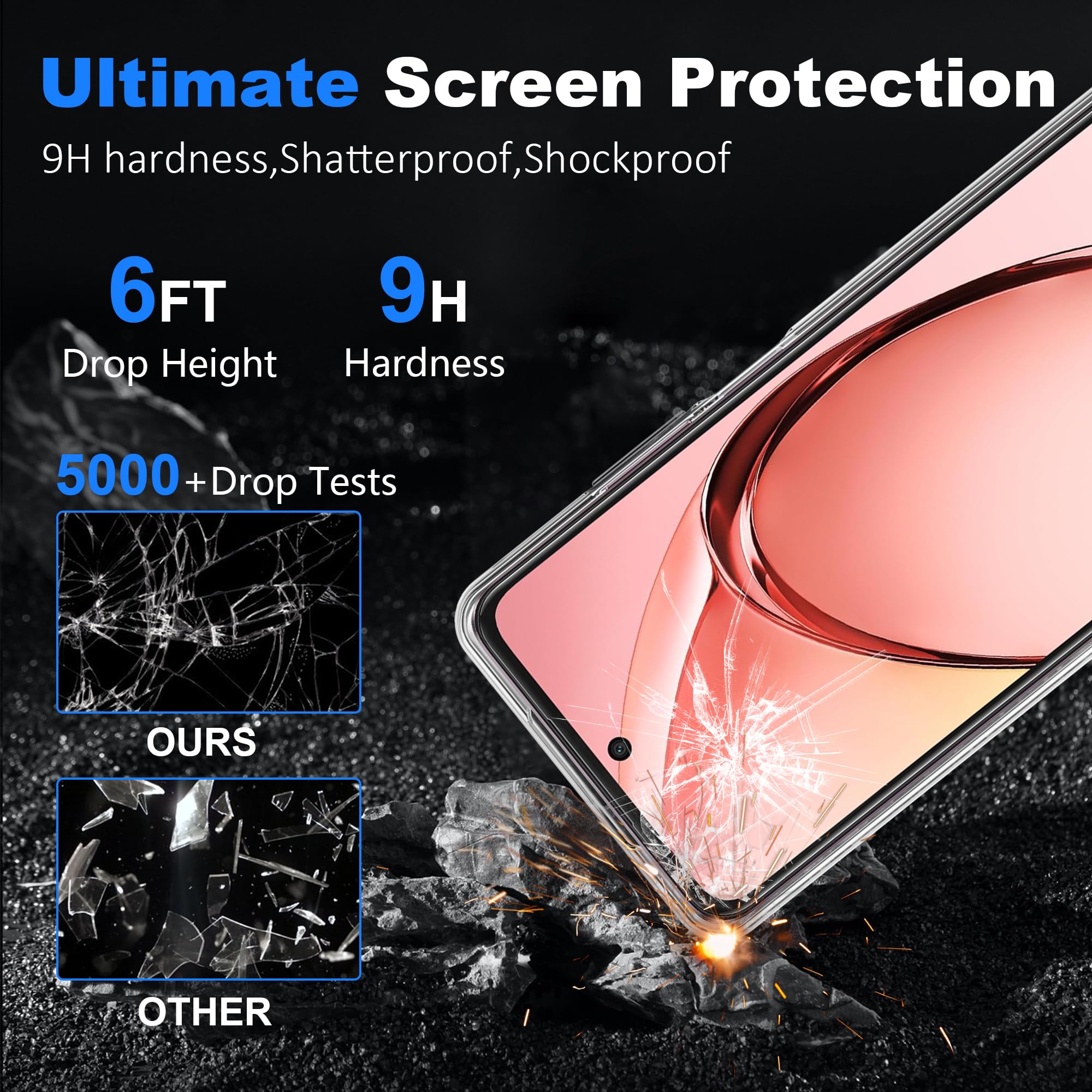 ILING Cover Trasparente Per OPPO A40 4G / A40M / A60 5G - Protezione Antiurto 360° Con Schermo Integrato - Rossa - 3