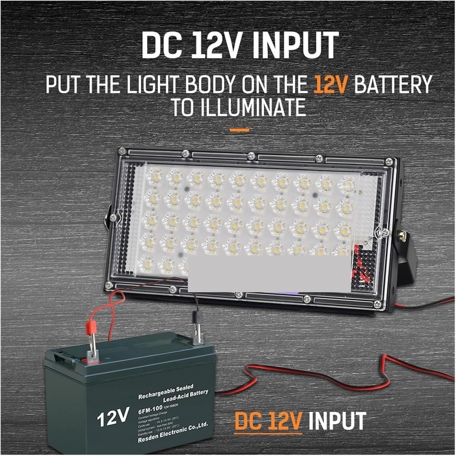 DC12V 50W Foco LED Reflector Lámpara de calle LED Blanco frío 6000-7000K | 50W 2PCS