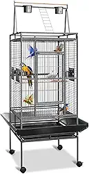 Gaiola para Calopsita 82 * 76 * 175 Cm, com Suporte, Pode Ser Movido Em 360°, Aço Carbono, Esmalte Cozido, Viveiro para Calopsita, Gaiolas, Gaiola Calopsita, Viveiro para Papagaio