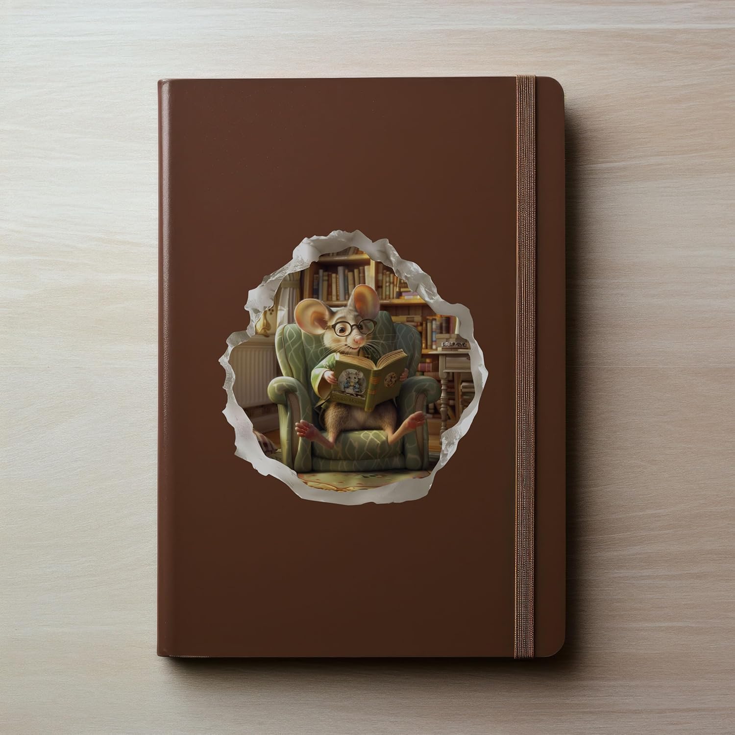 Reading Mouse - Mouse Hole Wall Sticker