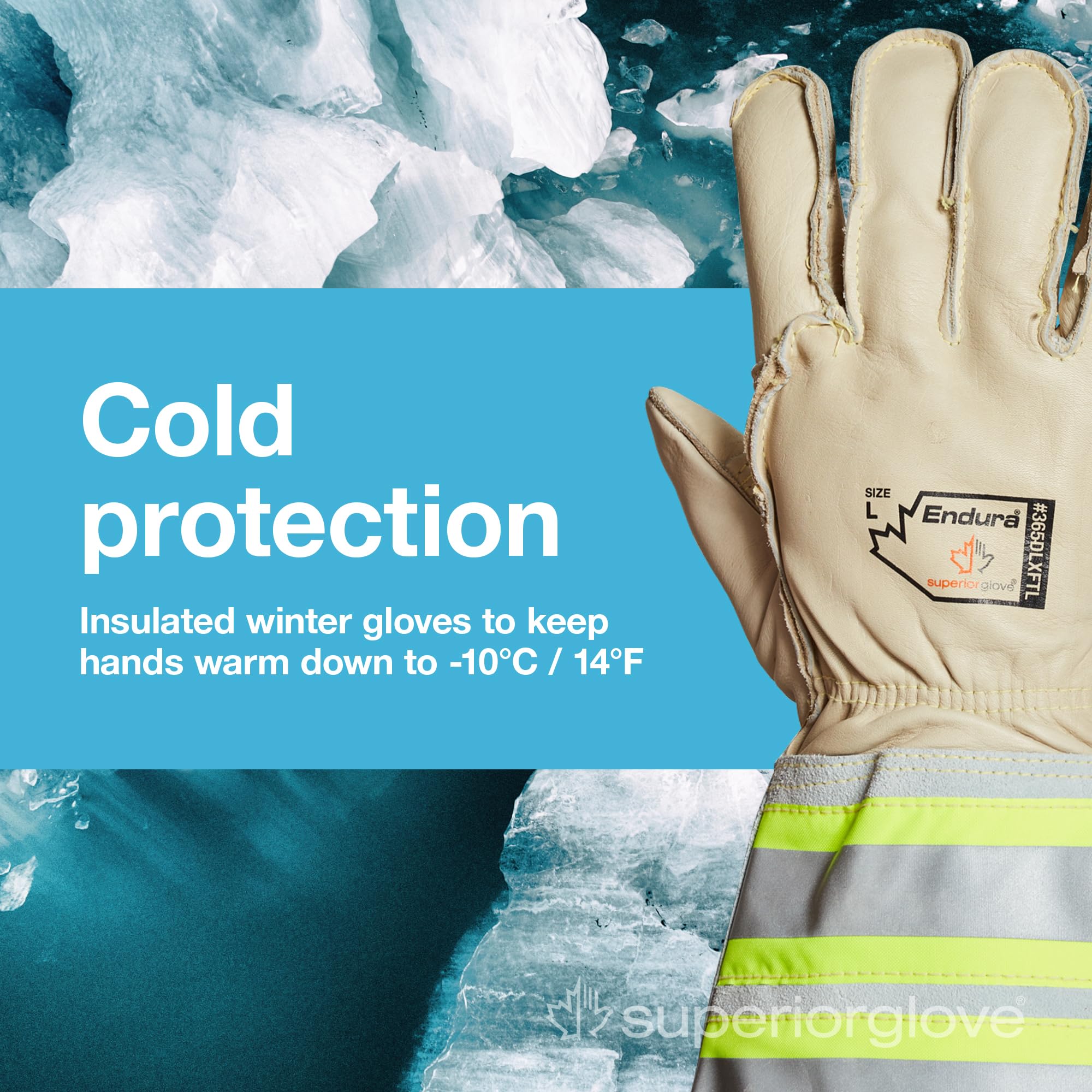 Superior Glove Endura Lineman Insulated Winter Leather Gloves with
