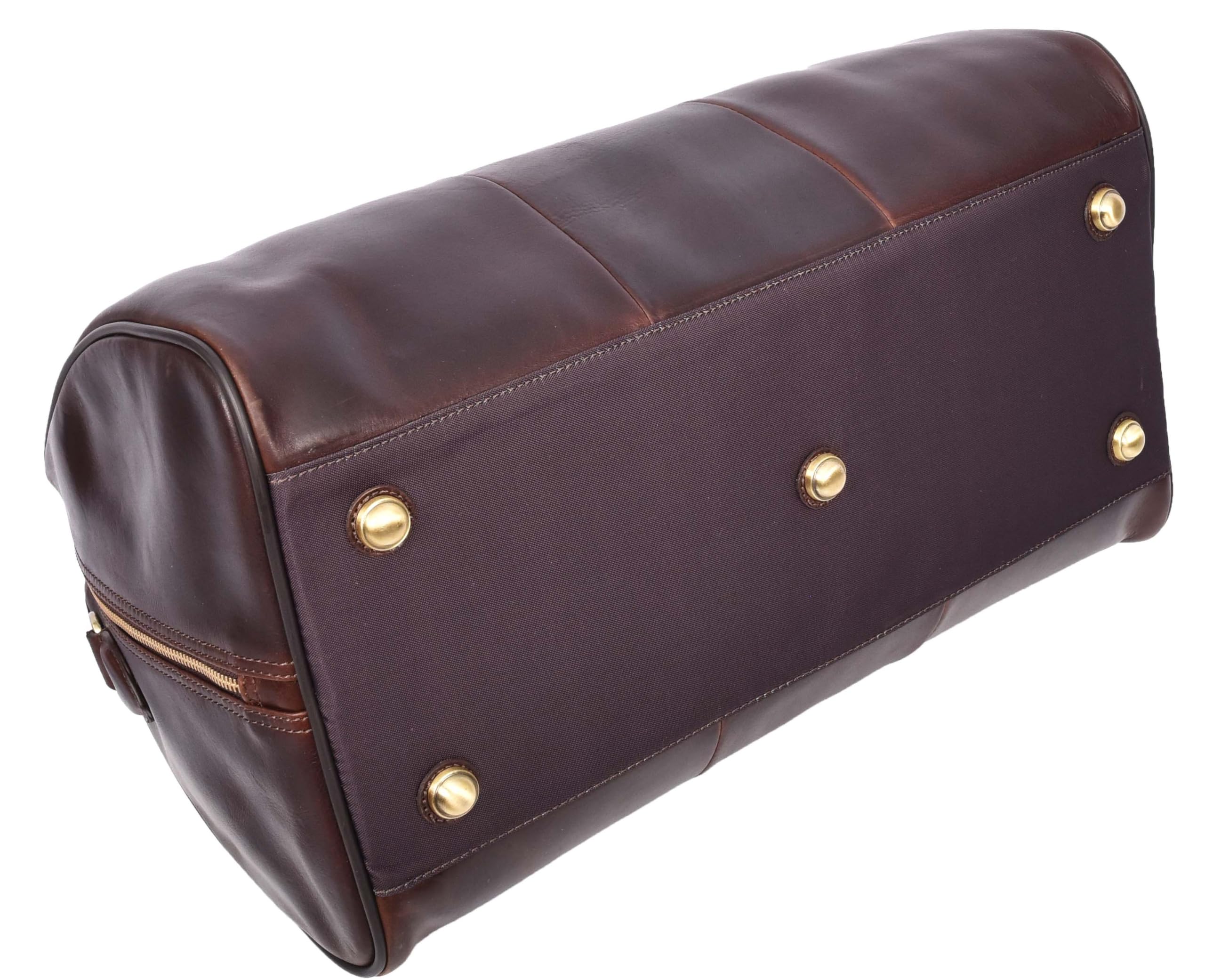 Bolsa de lona de cuero de primera calidad, tamaño A47, Brown, L, Bolsa de viaje