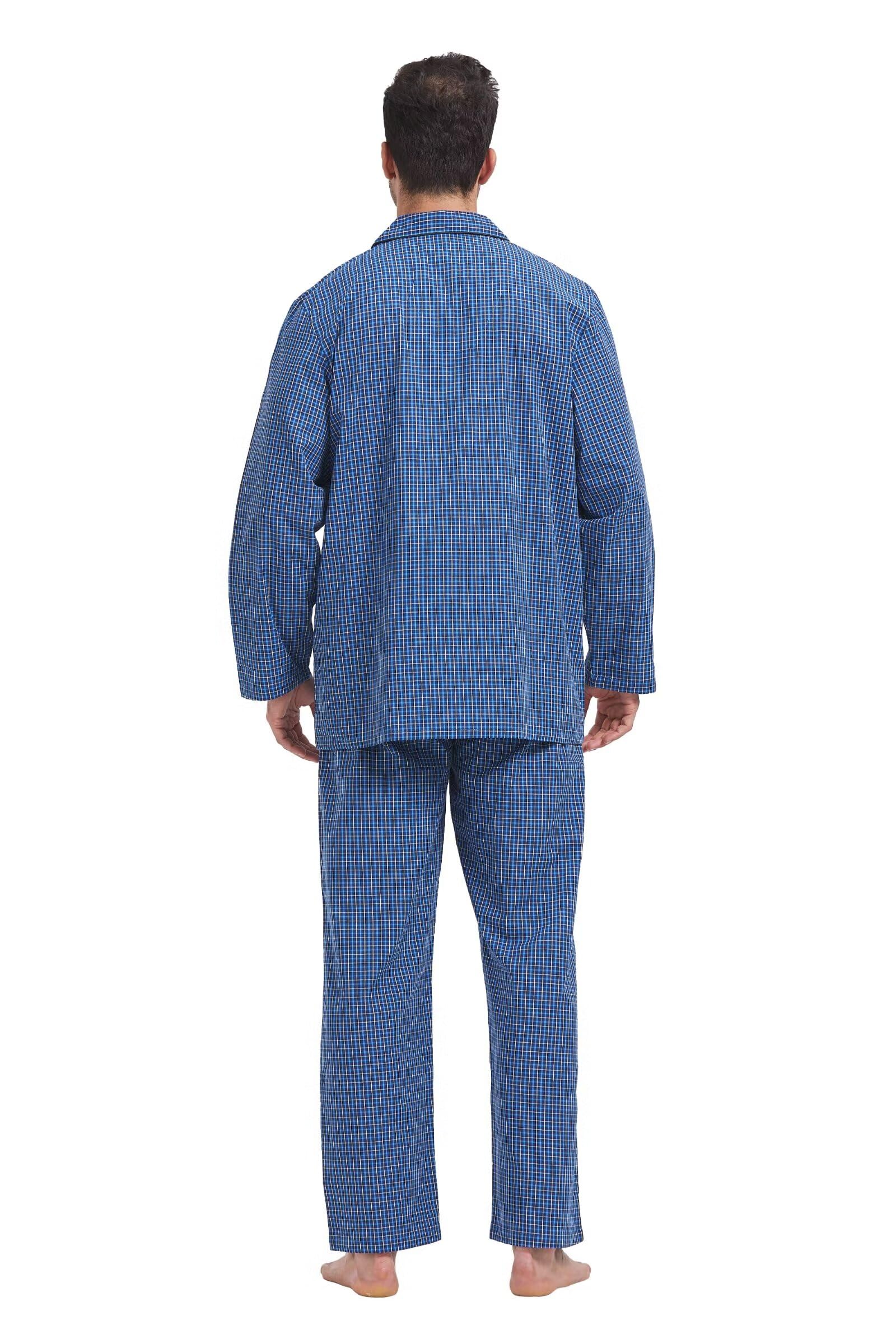 Amaxer Herren Schlafanzug Baumwolle Pyjamas Set