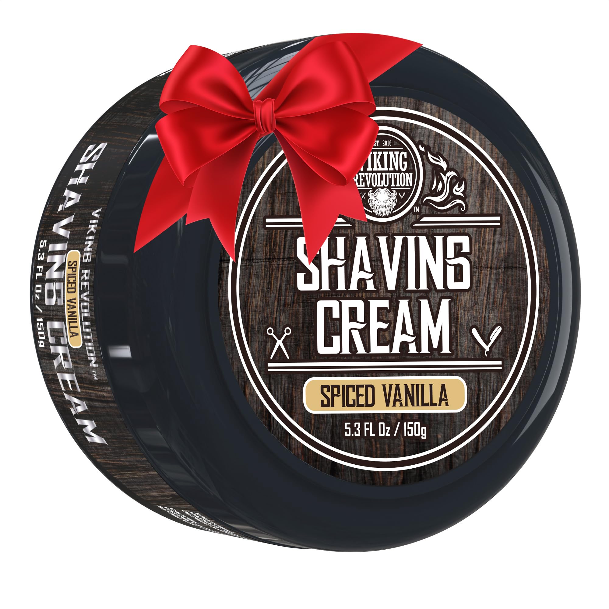 Viking Revolution Luxury Shaving Cream for Men - Spiced Vanilla Scent - Soft, Smooth & Silky Shaving Soap - Rich Lather for the Smoothest Shave - 5.3oz