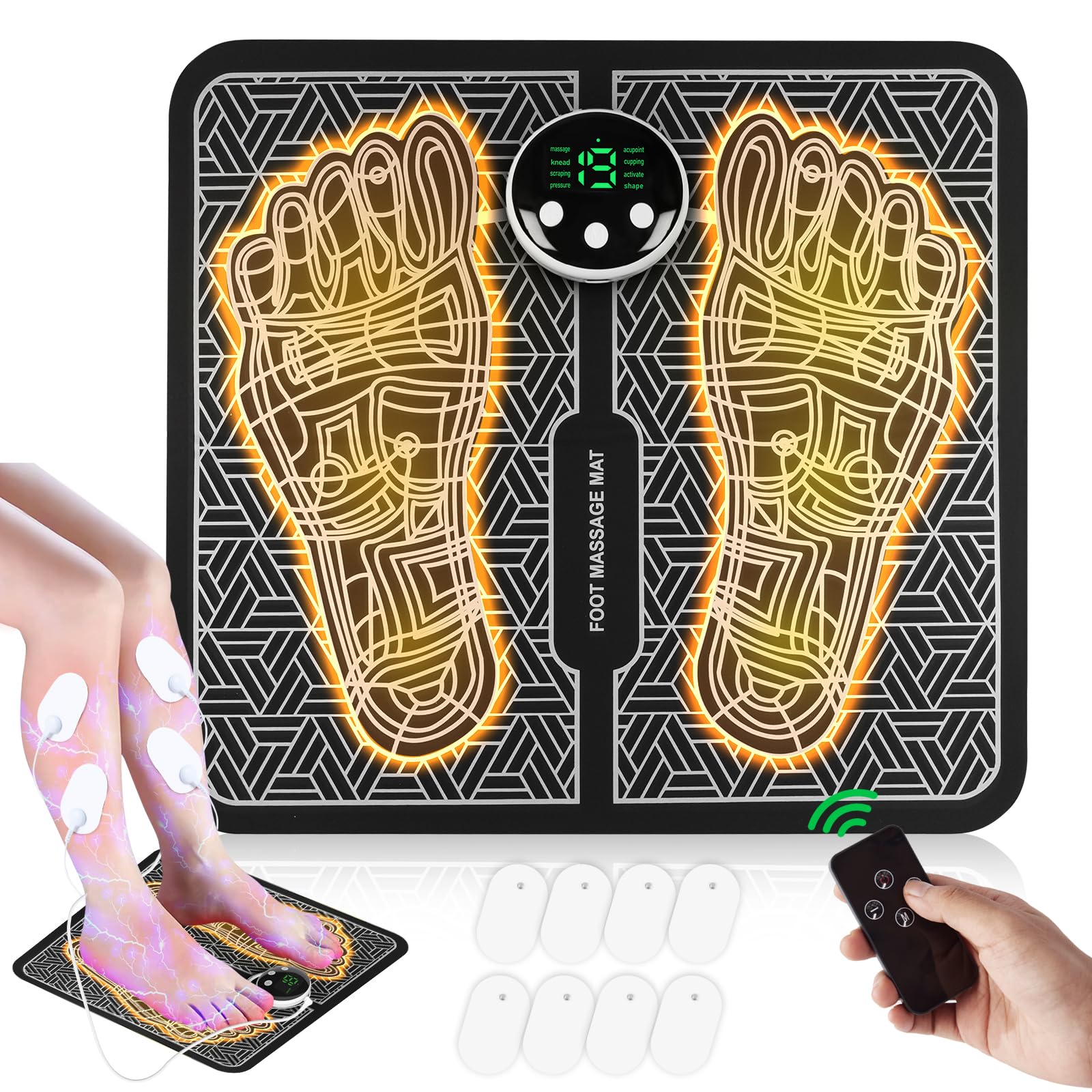 Phixnozar TENS & PMS,Transcutaneous Electronic Nerve Stimulator, EMS Foot Massage for Muscle Relaxation, LCD Display Screen