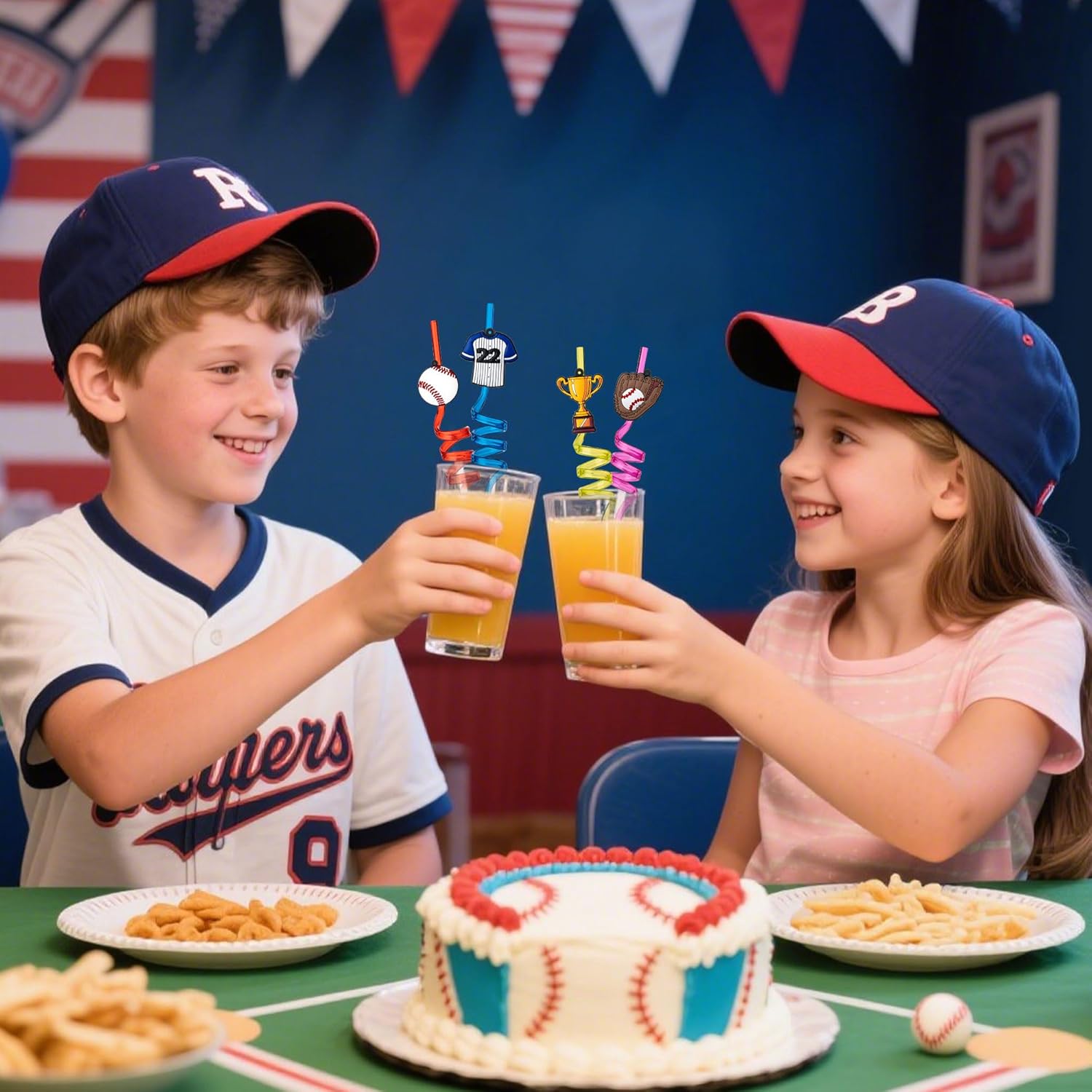 DMIGHT Baseball Party Favors, 132PCS Goodie Bags Set, Stickers, Keychains, Birthday Party Decorations, Team Gifts for Kids