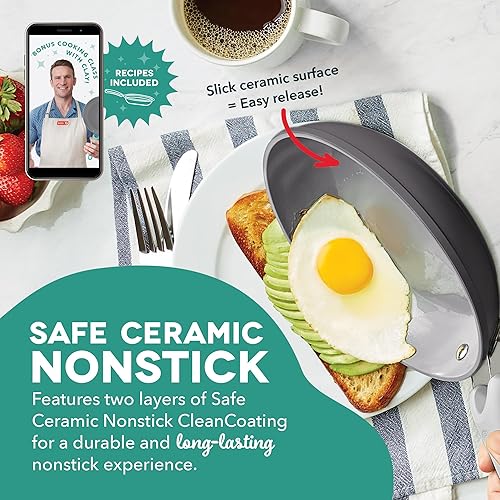 Miniatura 10 de DASH Dream Green - Juego de utensilios de cocina de cerámica antiadherente, 15 piezas, color verde aguamarina, aluminio reciclado y cerámica, juego