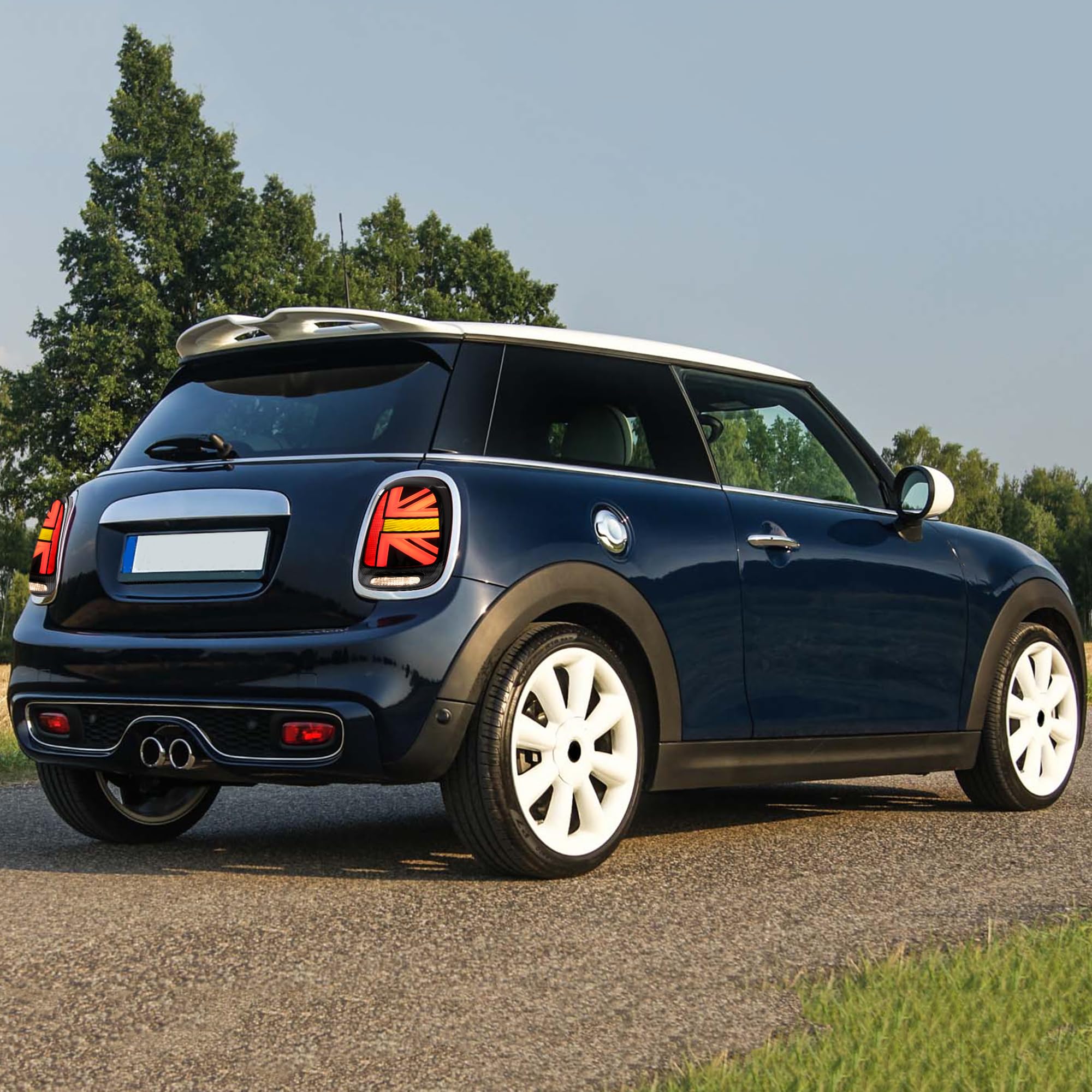 VLAND Union Jack Fari Posteriori LED per Mini Cooper F55 F56 F57 2014-2023, 1 coppia - Fumé
