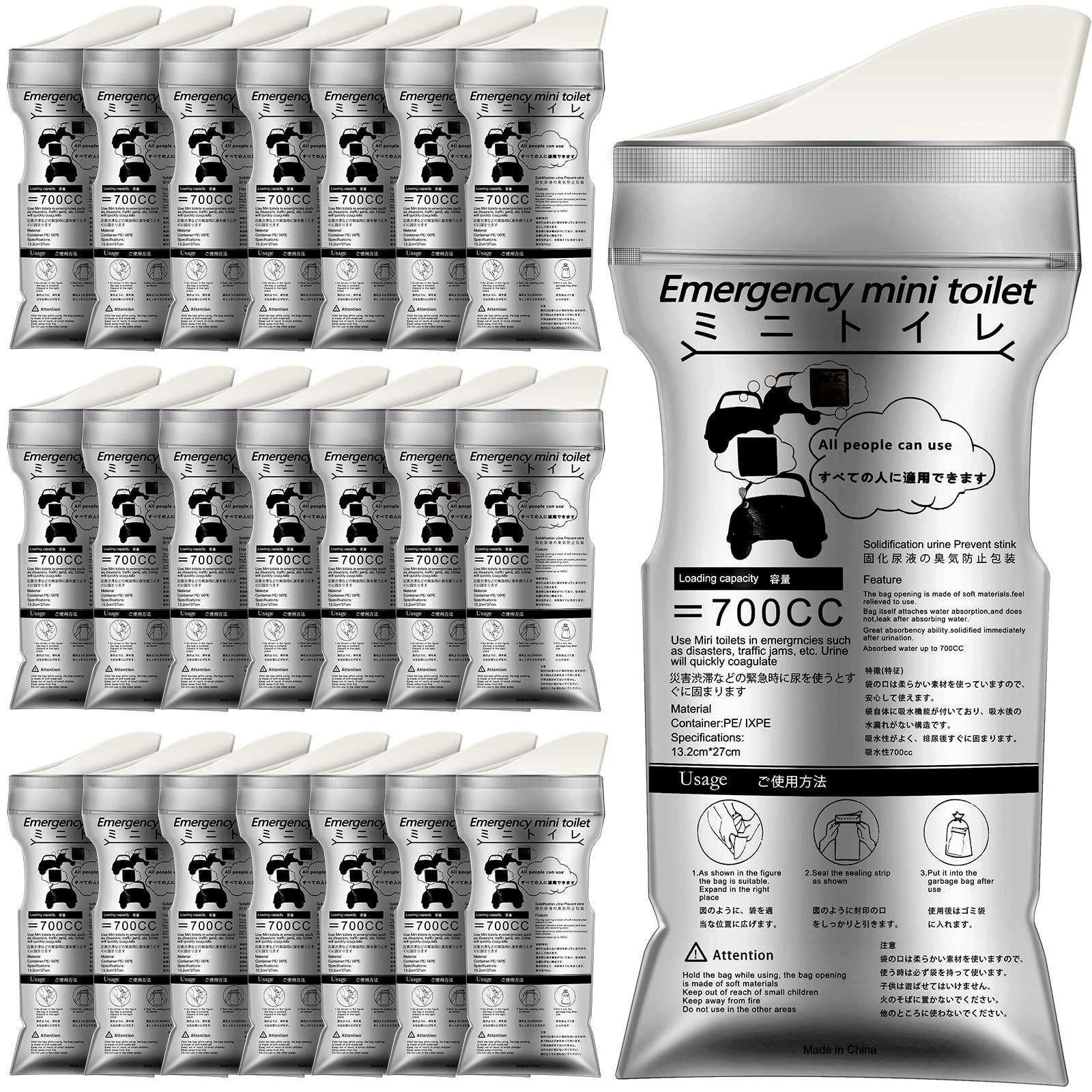 Amylove Bolsas desechables para orina, bolsas de orina portátiles a granel, inodoro de emergencia para pacientes, adultos, conductores, viajes, camping, viajes por carretera