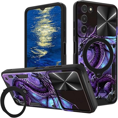 Vista 101 de Funda protectora híbrida para Samsung Galaxy A53 5G de 6.5 pulgadas y anillo giratorio de 360 grados, función atril, híbrida, de doble capa