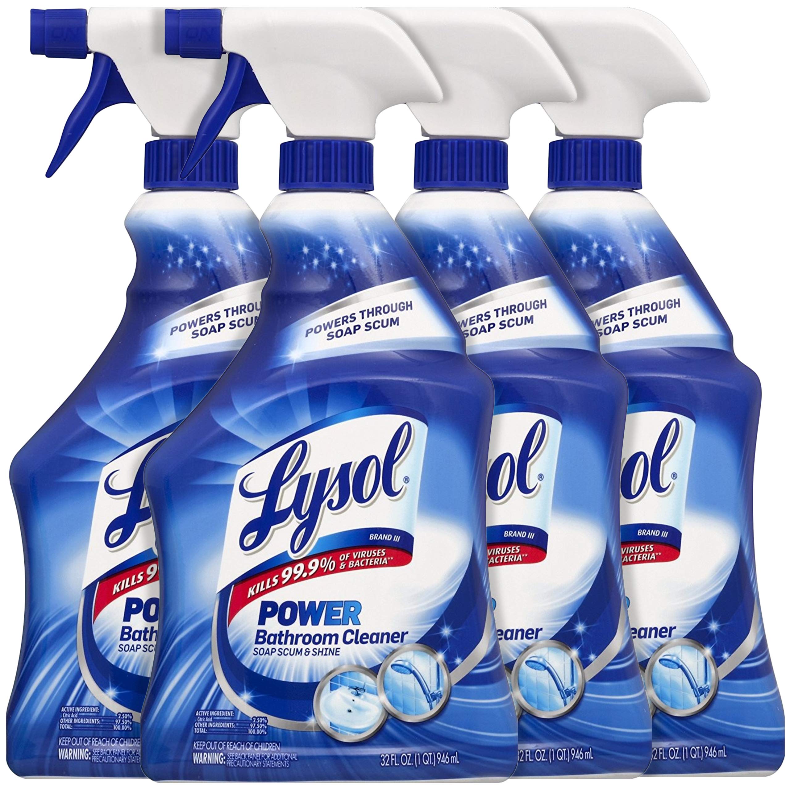 Lysol Bathroom Cleaner, Island Breeze Scent, 32 Ounce (Pack of 4)