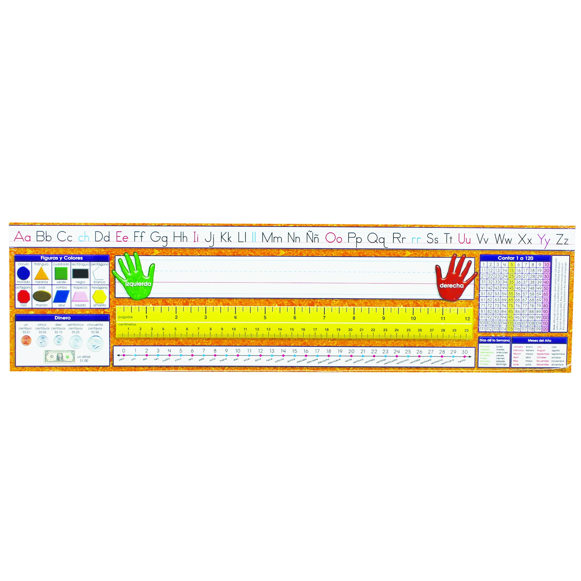 North Star Teacher Resource Spanish Desk Plate Traditional Manuscript Learning Aid