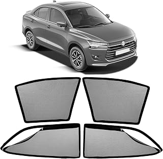 AutoStory Magnetic Car Sunshade for Dzire 2025 Onwards | Front Half Cut for Mirror Visibility + Rear Full Coverage with Zi... Price In India