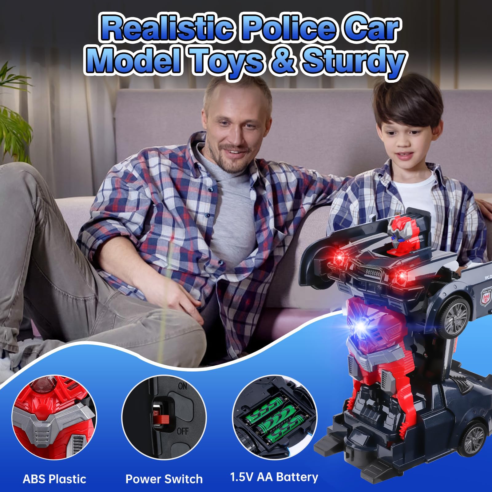 Luckits Polizeiauto Transformator - Automatische Tr Produktbild-Vorschau 8