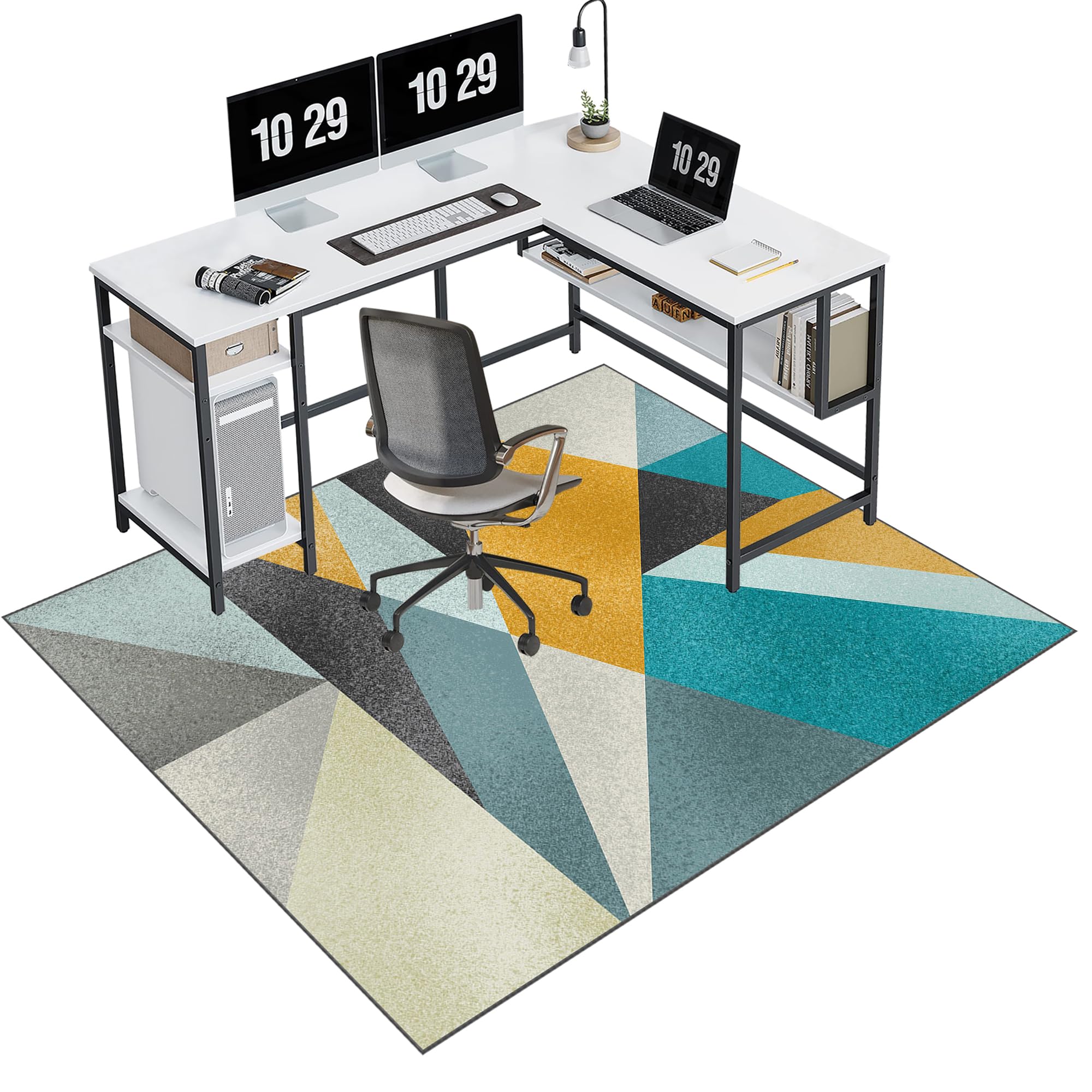 EYKWKB 120 x 160 cm Office Chair Mat for Carpeted and Hard Floor Gaming Chair Mat Multi-Purpose Carpet Protector Chair Mats Anti-Slip Low Pile Carpet Mats for Home Office Floor Protectors for Chairs