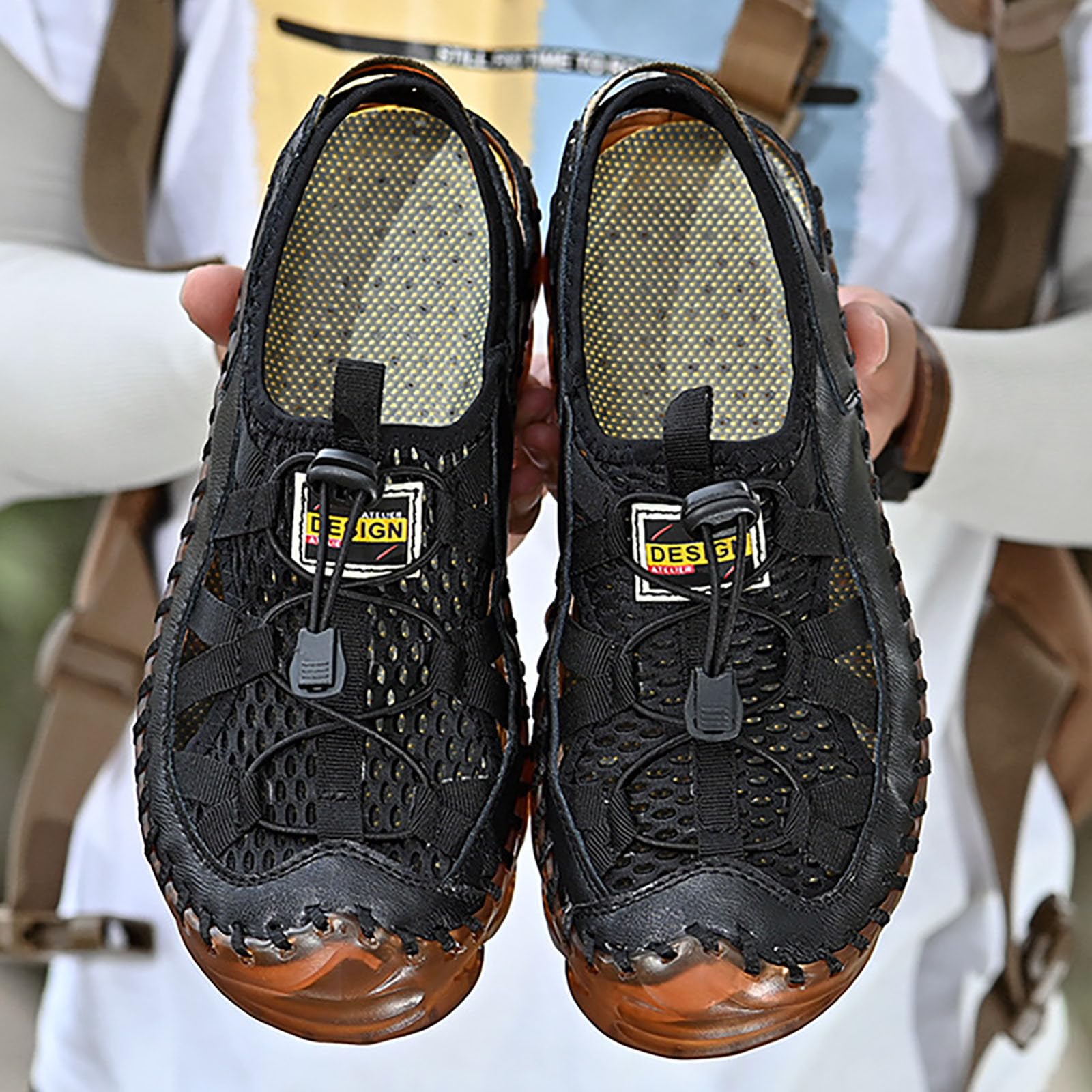 sandalia barefoot Sandalias para hombres Nuevo verano Ahueca hacia fuera Zapatillas de cuero Sandalias casuales Zapatos de playa de blanda sandalia barefoot chanclas de vestir hombre