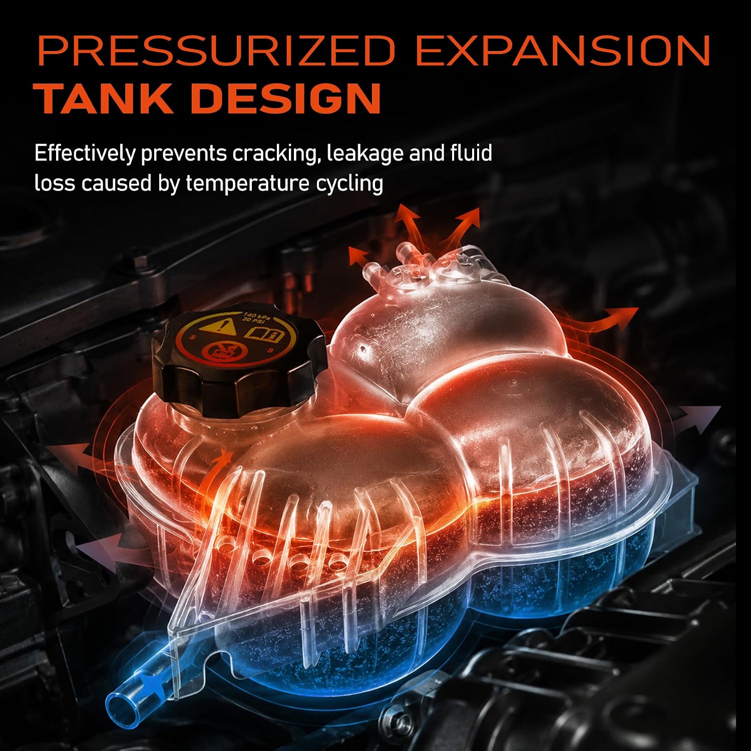 84388367 Engine Coolant Expansion Reservoir Overflow Tank Compatible with Chevrolet Colorado GMC Canyon 2015-2022 Radiator Surge Tank with Cap Replace 23144522 GM3014186 GM30141 GM30141869