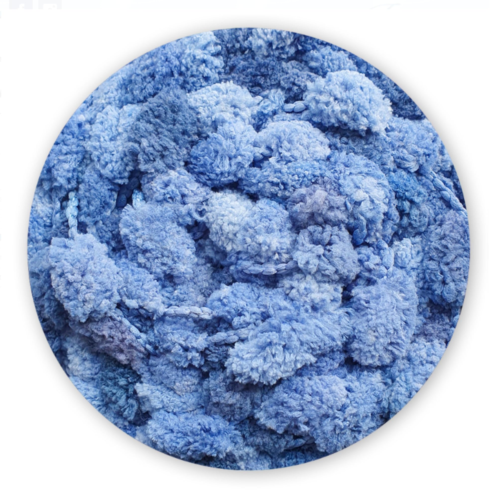 James C Brett Super Chunky Pom Pom Yarn – 200g Ball, 34m – 100% Supersoft Polyester – Fun Textured Yarn for Blankets (MK06 - Blueberry Pie)