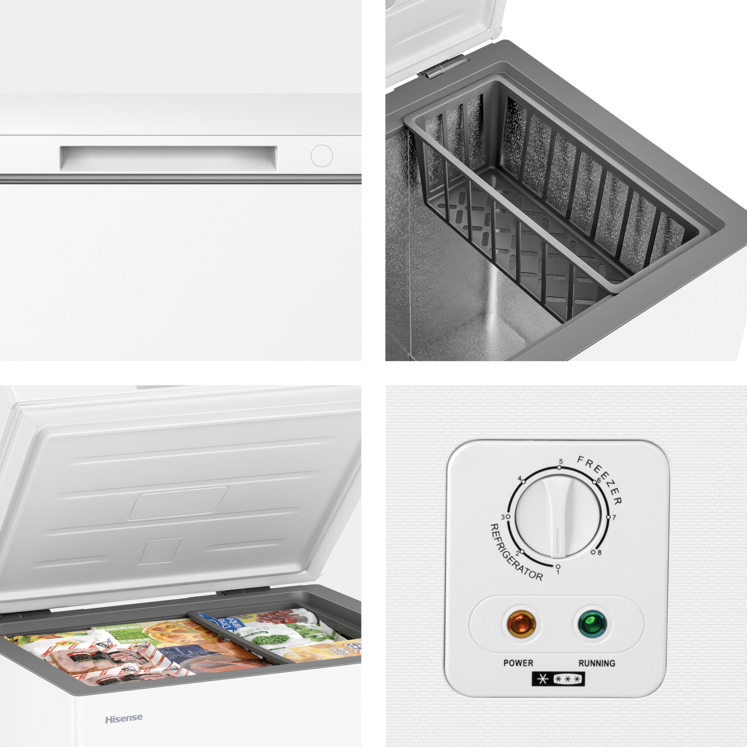 Hisense FT100N1BWE NUOVO Congelatore a Pozzetto con capacità 97 litri, Silenzioso MAX 40 dB, Bianco