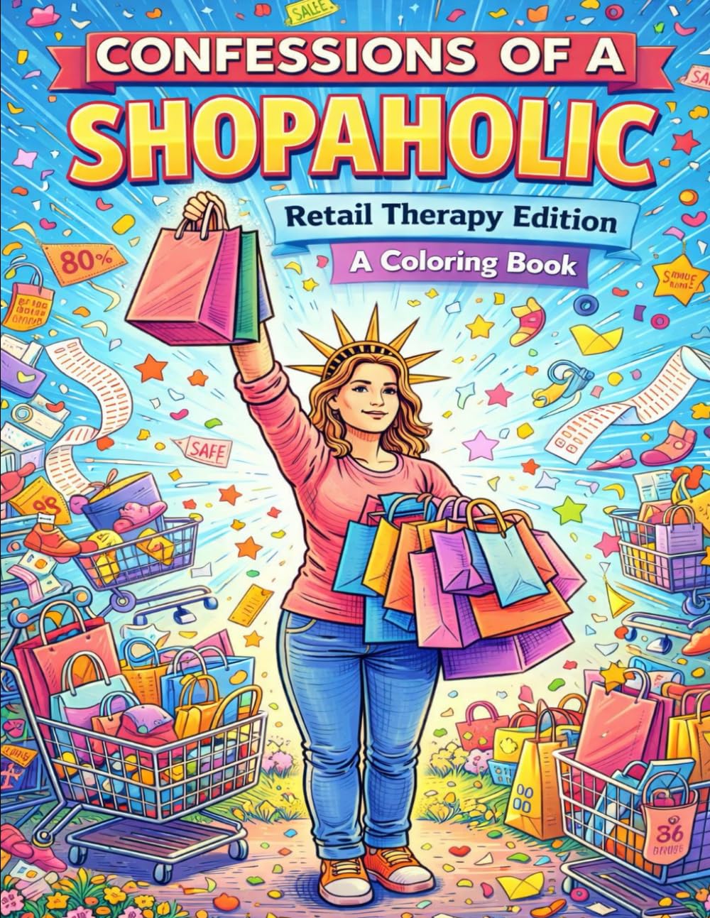 Confessions of a Shopaholic: Retail Therapy Edition: A Funny Stress-Relieving Coloring Book for Retail Therapy Lovers