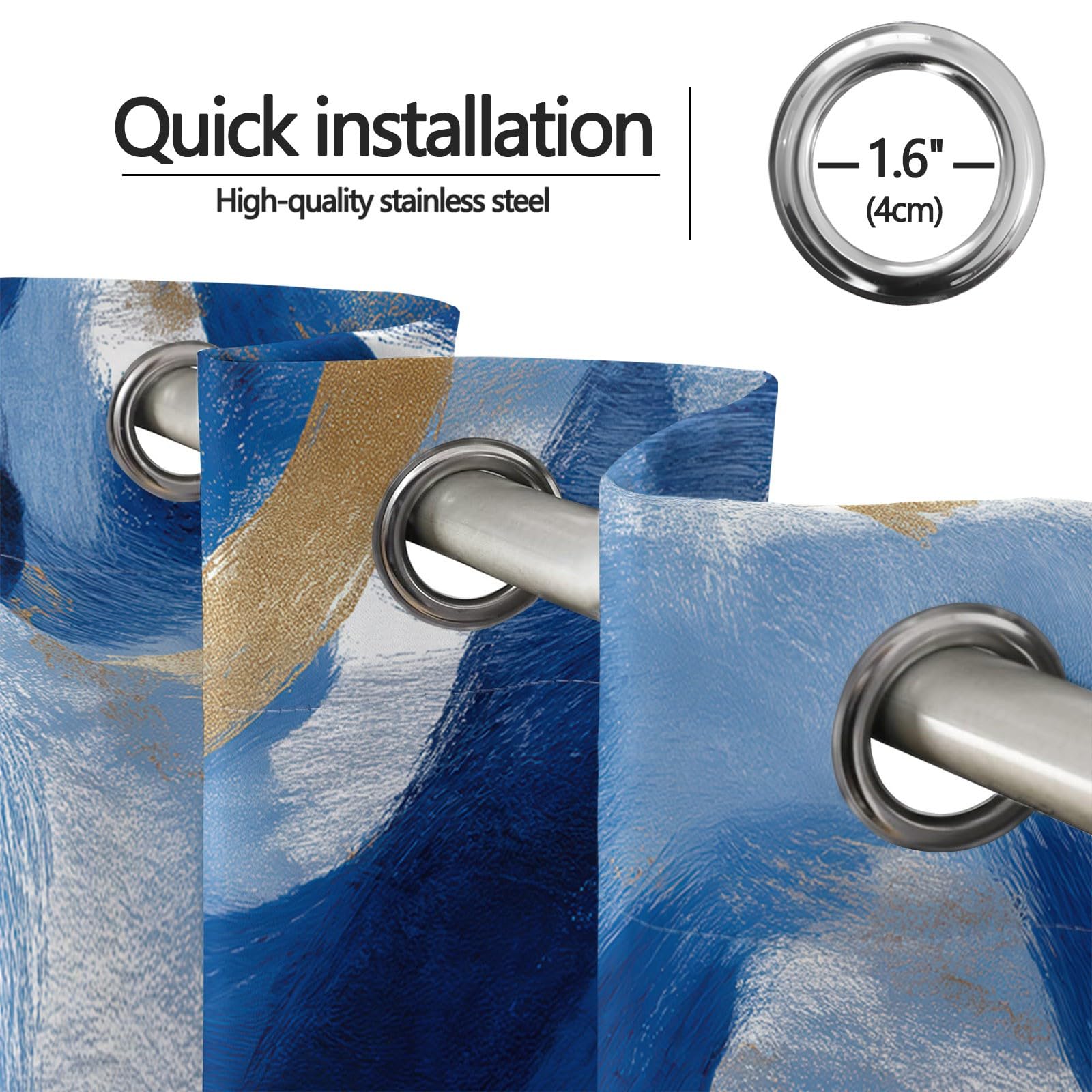 Blickdichte Vorhänge Verdunklungsvorhänge mit Ösen, Leichter Luxus Kunst Farbblockierung Streifen Thermovorhang, Hitzeschutz Vorhänge 2er Set B110 x H215 cm für Wohnzimmer & Schlafzimmer, Bunt