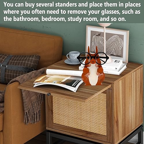 Miniatura 5 de HBSGS Soporte de madera para gafas soporte creativo para gafas de sol de animales hecho a mano creativo para accesorios de escritorio decoración de