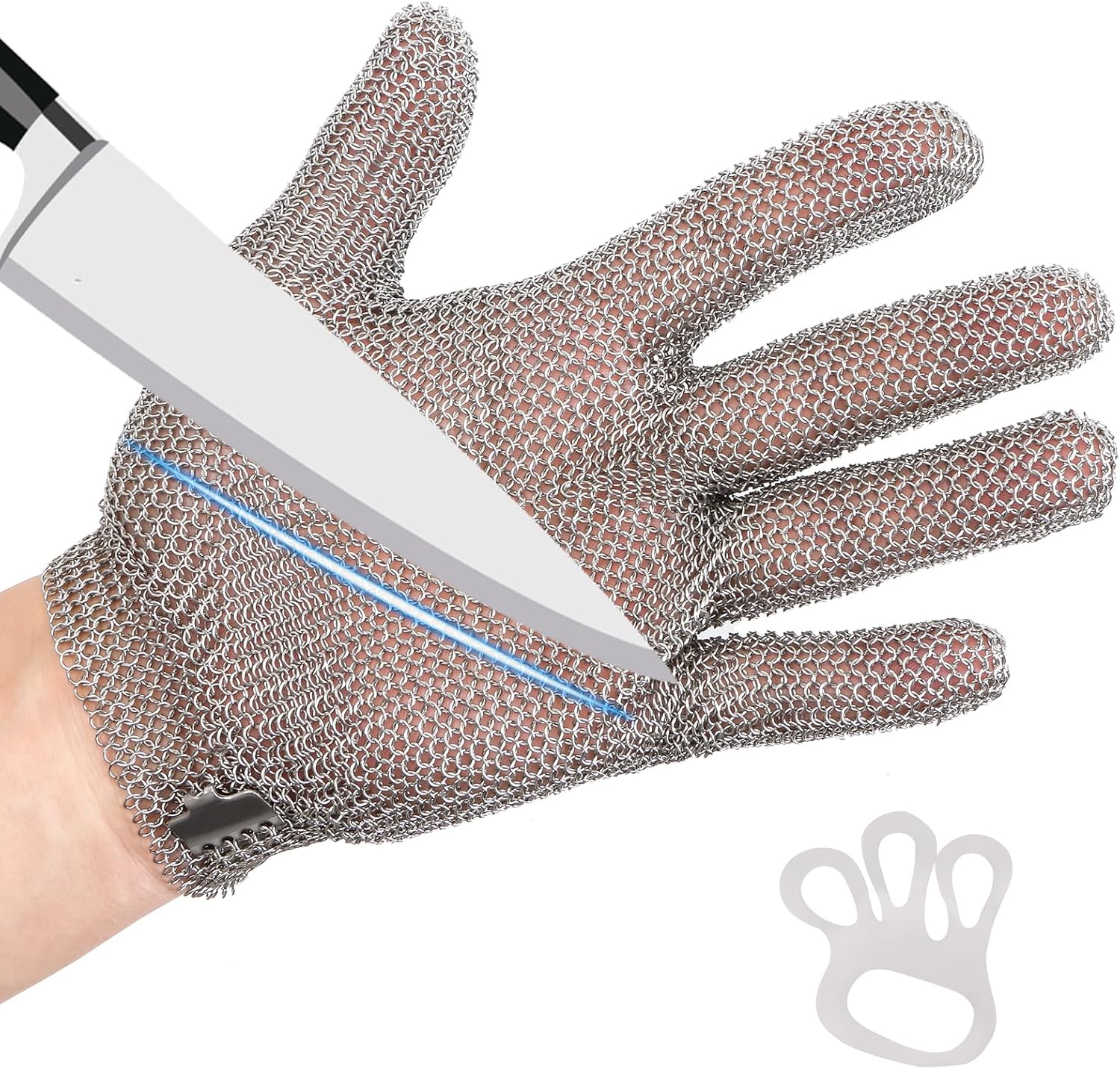 Cut Resistant Glove, Food Grade Stainless Steel Chainmail Butcher Glove for Cutting Meat Oyster Shucking Slicing Fish