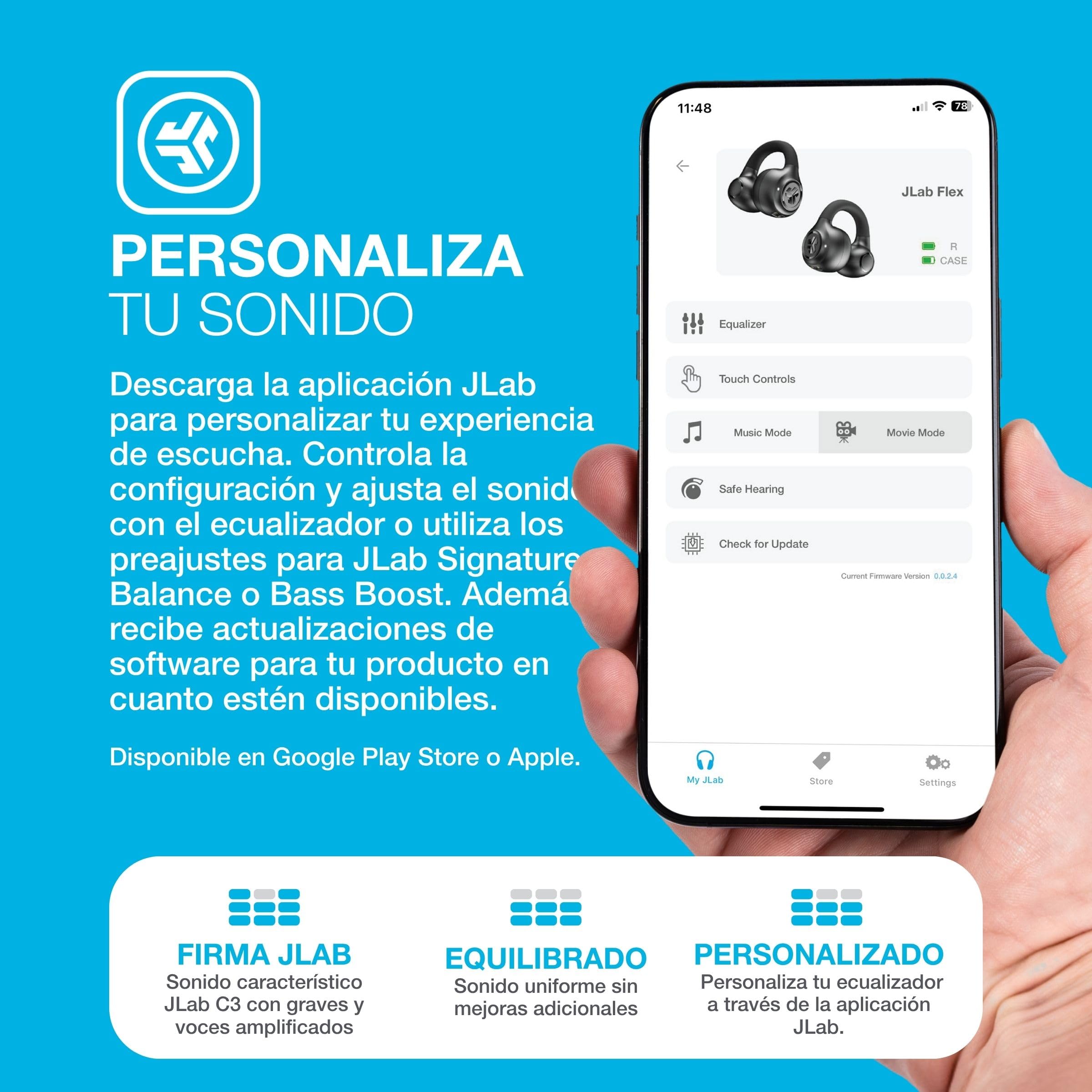 JLab JBuds Open Sport Auriculares Deportivos Inalámbricos - IP55, Negro | Auriculares Open Ear con Ganchos para las Orejas, 26 Horas de Autonomía, Resistencia al Sudor IP55