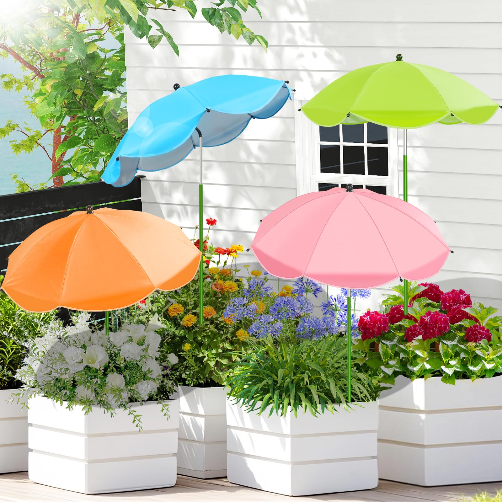 MJZ 4 Pack Large Plant Umbrellas