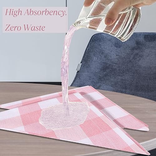 Miniatura 8 de Gingham Buffalo - Juego de 12 servilletas de algodón decorativas, suaves y absorbentes, duraderas, lavables, ideales para uso diario, bodas,