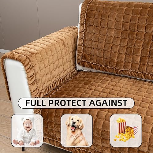 Miniatura 6 de Funda para sofá modular, funda antideslizante lavable para sofá de 3 plazas en forma de L, protector de sofá para niños, perros y mascotas,