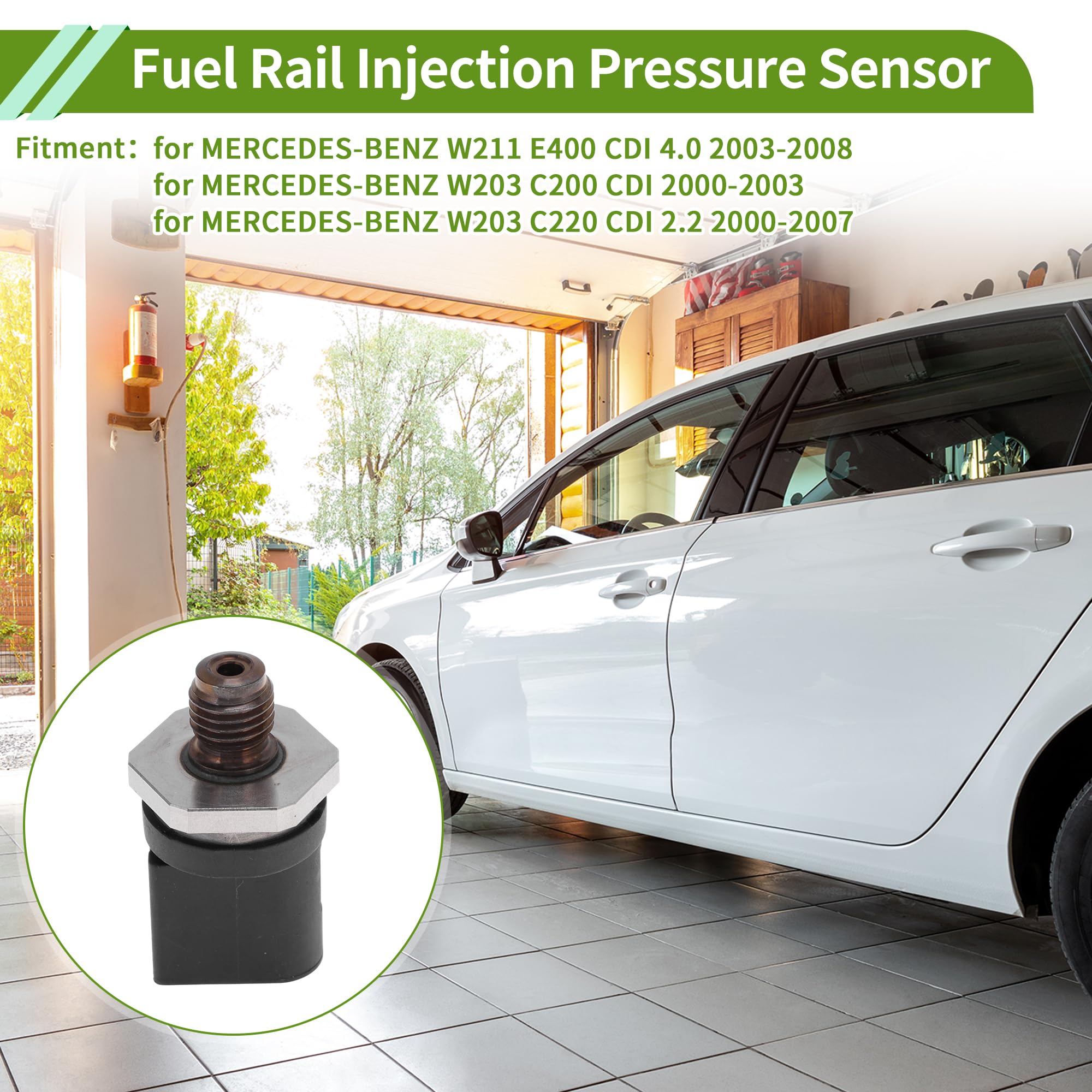 A ABSOPRO Capteur De Pression D'Injection De Carburant N° 0281002498/0281002239/0041537528 Pour Mercedes-Benz W211 E400 Cdi 4.0 2003-2008 Capteur De Pression De Rampe D'Injection 1 Pièce