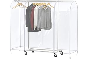 Simple Houseware Crystal-Clear Rolling Rack Protective Cover