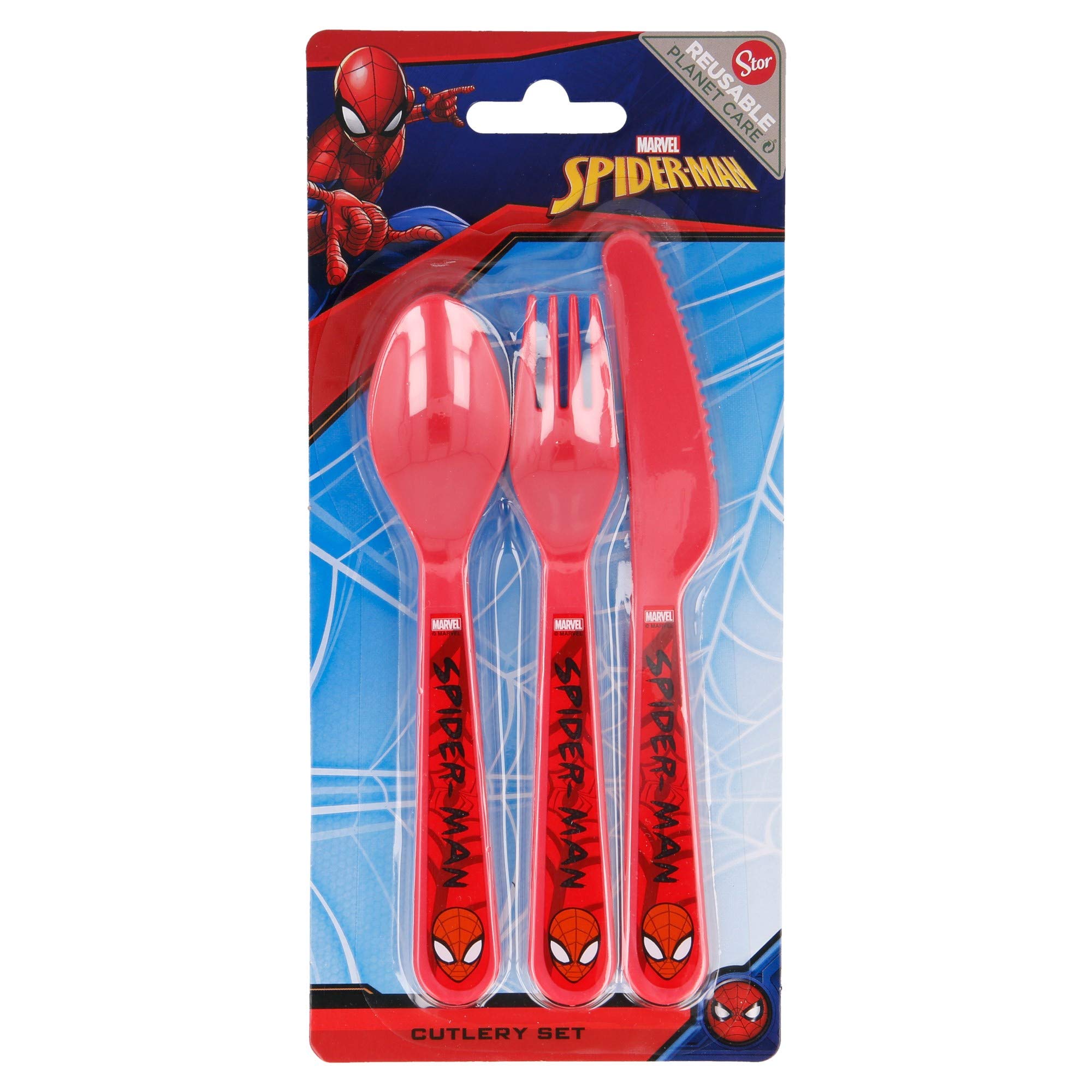 Stor Spiderman Urban Web 3Pcs Pp Flat Cutlery Set