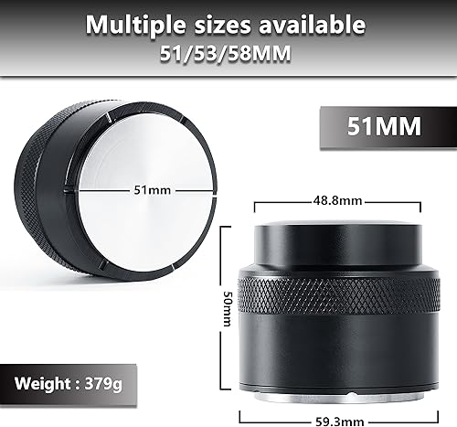 Miniatura 3 de NEOUZA Herramienta niveladora de barista de palma de café de 2.008 in, base plana de acero inoxidable con resorte para máquina de café Portafiltro