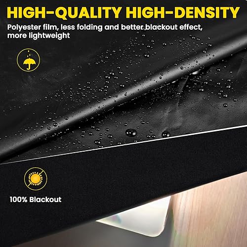 Miniatura 2 de Persianas 100% opacas para ventanas de dormitorio (118 pulgadas de ancho x 59 pulgadas de alto), persianas opacas sin taladro, persianas opacas con