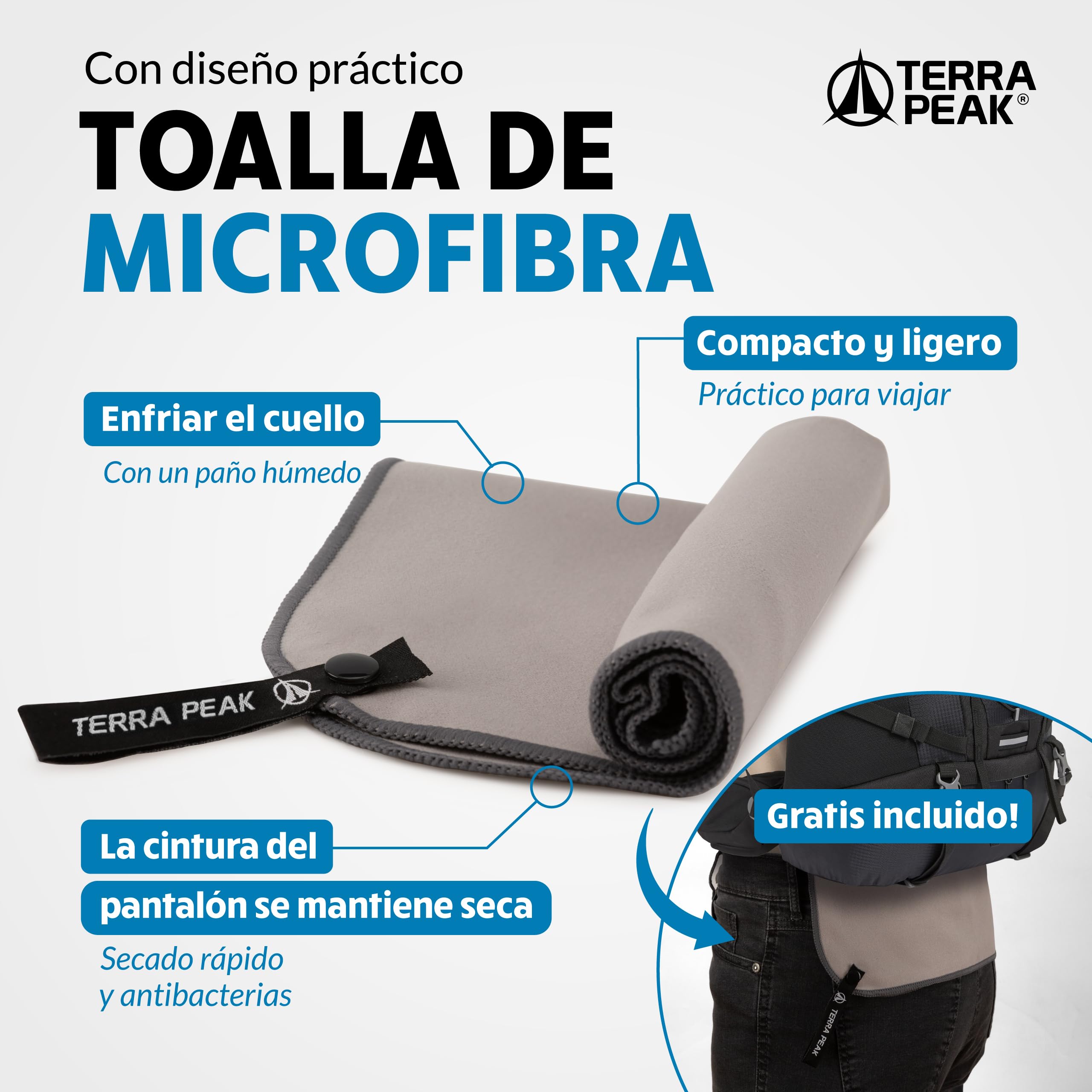 Terra Peak® Bastones de Senderismo (Plegables) telescópicos de Aluminio (ultraligeros, Extensibles) - Palos Trekking, Nordic Walking y Trail Running para Hombre y Mujer (con Toalla Gratis)