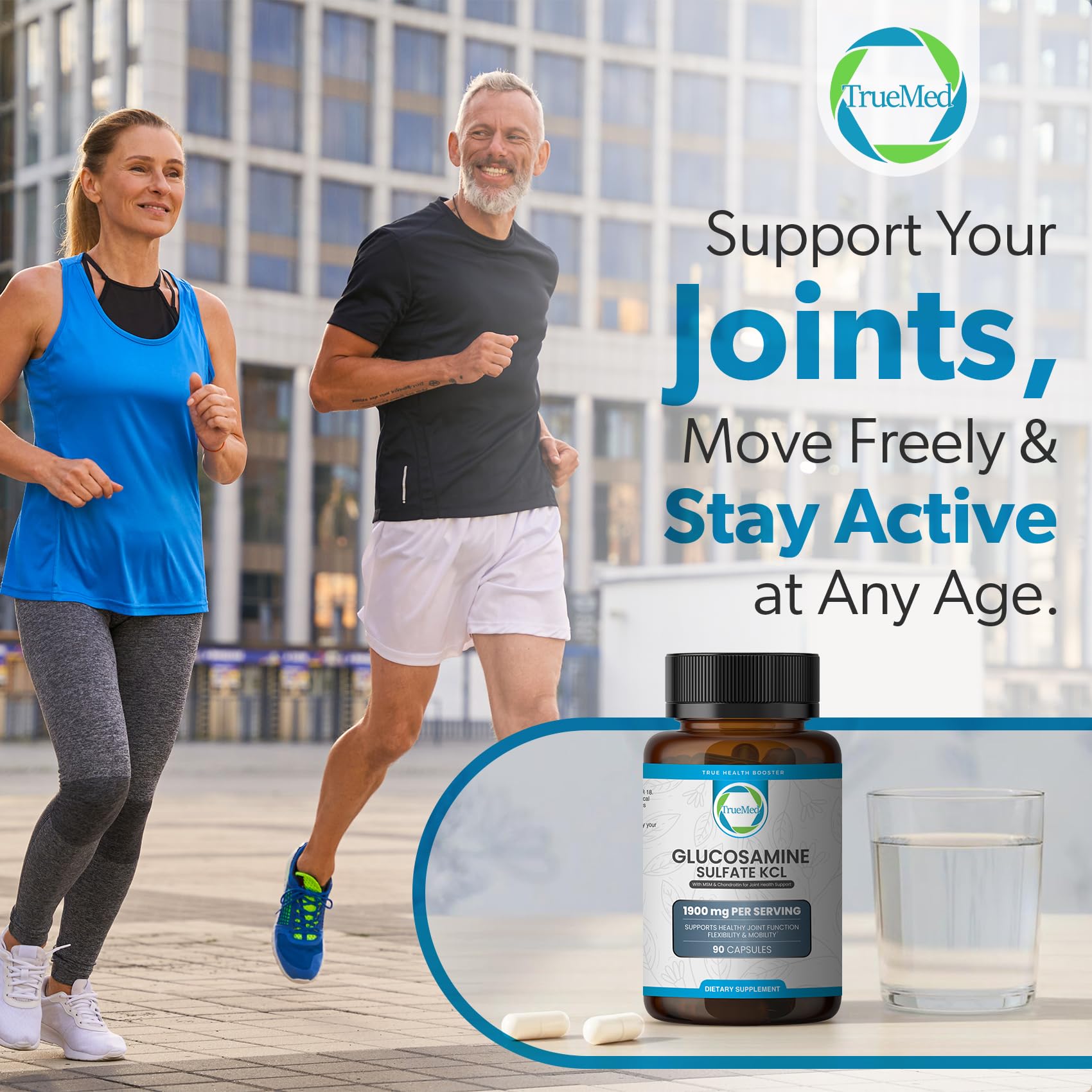 Glucosamine Sulfate KCL with Chondroitin & MSM - Joint Supplements for Women and Men - Glucosamine Chondroitin MSM Supplement - Supports Joint Health, Flexibility & Mobility – Made in USA,100 Capsules