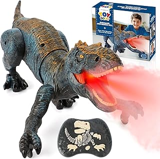 STEAM Life Remote Control Dinosaur Toy, RC T-Rex with Lights, Sounds & Mist Spray, Walking Robot Dinosaur Toys for Boys Age 4-7, Rechargeable Large Dinosaurs Toy Gift ASIN